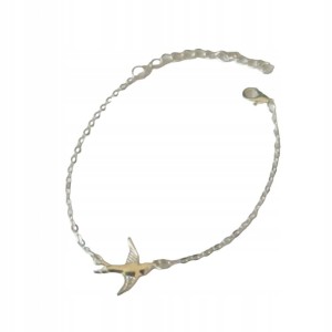 Bransoletka jaskółka ptak ptaszek posrebrzana 66