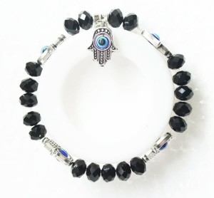 Czarna bransoletka ręka fatimy oko hamsa 13