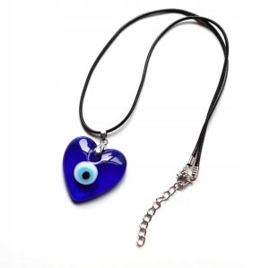 Wisiorek turecki łańcuszek naszyjnik oko proroka Evil Eye amulet serce 112