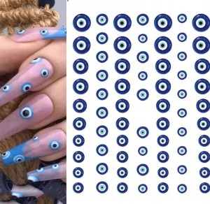 Naklejki na paznokcie Oko Proroka tureckie Evil Eye amulet 34