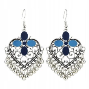 Kolczyki orientalne wiszące posrebrzane 65