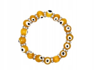 Żółta bransoletka koraliki oko proroka 146