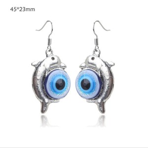 Delfiny delfinki kolczyki wiszące oko 51