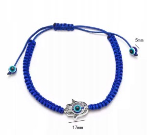 Bransoletka turecka Hamsa Oko Proroka Evil Eye Ręka Fatimy granatowa 116