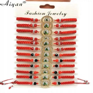 Czerwona sznurkowa bransoletka z Jezusem Jezus 229