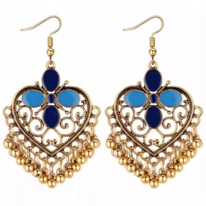 Kolczyki orientalne wiszące pozłacane 58