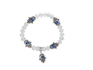 Przezroczysta bransoletka ręka fatimy oko Proroka hamsa 15