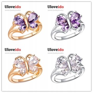 Pierścionek motyl motylek z motylem posrebrzany prezent 6 nr 44