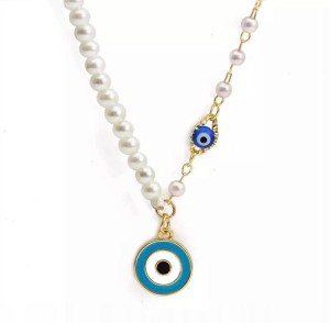 Oko proroka pozłacany łańcuszek evil eye 12