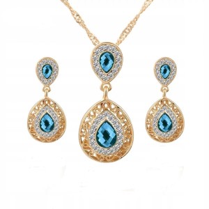 Komplet biżuterii naszyjnik zawieszka, kolczyki 19