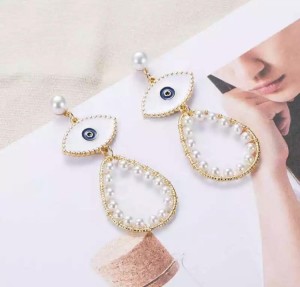 Pozłacane kolczyki wiszące oko proroka 49