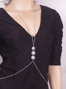 Posrebrzany łańcuszek naszyjnik na ciało orient 13