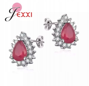 Kolczyki Hurrem czerwone cyrkonie orient 39