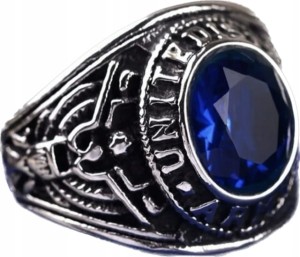 Turecki sygnet posrebrzany granatowy 9 nr 12