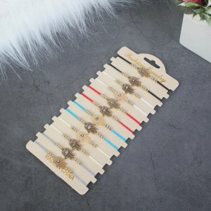 Szara sznurkowa bransoletka oko proroka hamsa 193