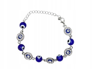 Bransoletka turecka Oko proroka Evik Eye niebieska granatowa amulet 105