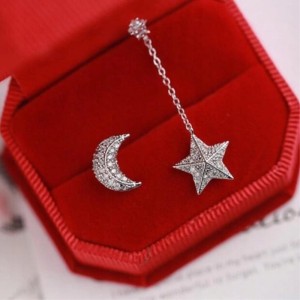 Posrebrzane kolczyki gwiazda i półksiężyc 38