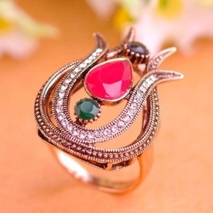 Pierścionek czerwony tulipan turecki 8 nr 7