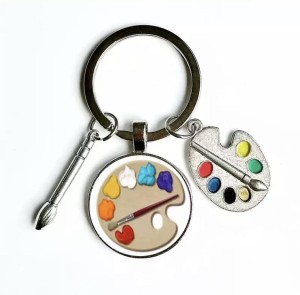 Breloczek do kluczy paleta farby malarz artysta pędzel prezent 217