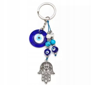 Breloczek brelok szklany oko proroka Evil Eye Hamsa amulet z Turcji 78