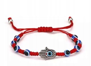 Czerwona sznurkowa bransoletka oko proroka 27