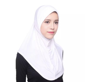 Hidżab chusta na głowę dla muzułmanki biała bez zawiązywania islam 279