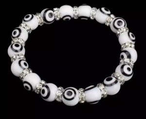 Bransoletkaturecka Oko Proroka Evil EYE białe koraliki amulet prezent 145
