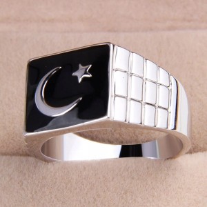 Turecki sygnet pierścień męski półksiężyc 10 nr 3