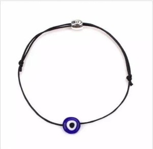Bransoletka turecka czarna sznurkowa oko proroka evil eye 171