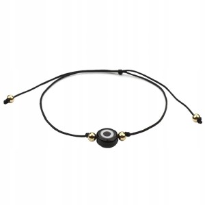 Czarna sznurkowa bransoletka oko proroka 96