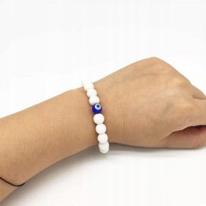 Biała bransoletka turecka oko proroka 10