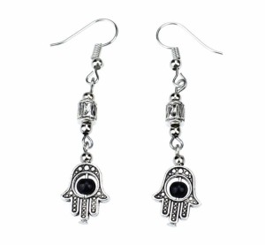 Kolczyki czarne hamsa ręka fatimy evil eye 17