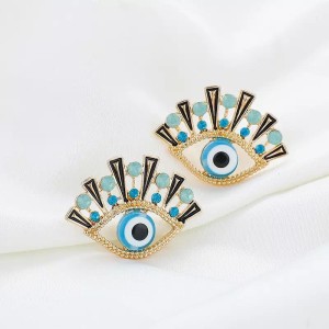Pozłacane kolczyki tureckie oko proroka 34