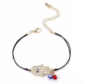 Czarna bransoletka oko proroka hamsa 32