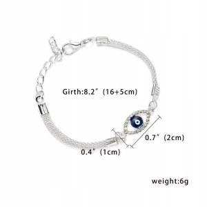 Oko proroka posrebrzana bransoletka turecka 202