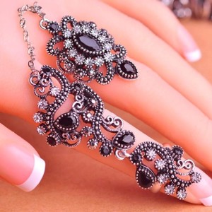 Pierścionek damski na dwa palce turecki orientalny prezent 27