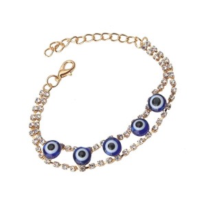 Pozłacana bransoletka oko proroka cyrkonie 161