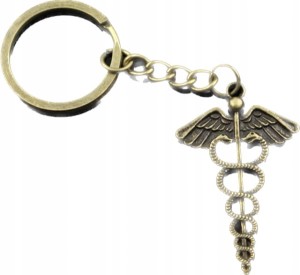 Breloczek laska Eskulapa wąż lekarz prezent 107