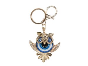 Złota sowa breloczek oko proroka evil eye 42