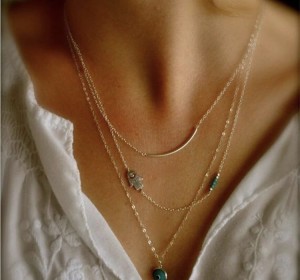 Złoty łańcuszek naszyjnik oko evil eye hamsa 6