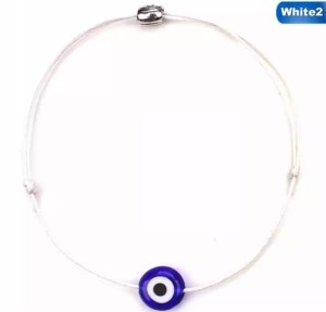 Biała sznurkowa bransoletka oko proroka 137