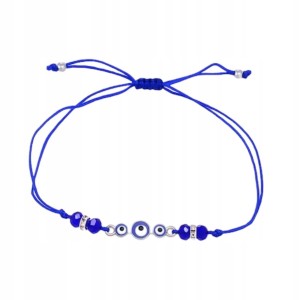 Bransoletka turecka Oko Proroka Evil Eye amulet granatowa sznurkowa 198