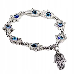 Bransoletka turecka hamsa oko proroka ręka Fatimy Evil Eye amulet 276