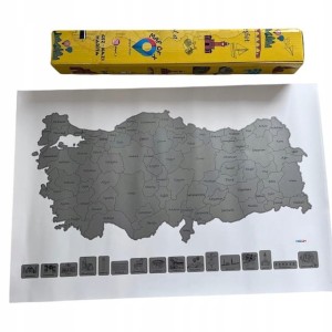 Mapa Turcji do zdrapywania zdrapka srebrna prezent na święta dla podróżnika