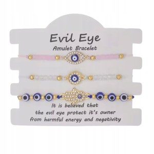 Bransoletka bransoletki zestaw Oko Proroka Hamsa tureckie sznurkowe 51