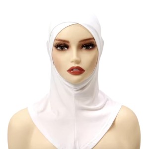 Hidżab chusta na głowę bez zawiązywania biała dla muzułmanki islam 252
