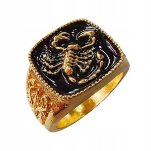 Sygnet pierścień męski turecki skorpion pozłacany prezent 11 nr 8