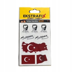 Naklejki naklejka Turcja ozdoba dekoracja Ataturk flaga zestaw 40 sztuk 52