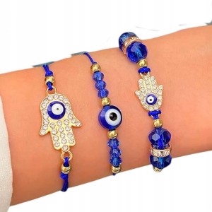 Bransoletka Oko Proroka Hamsa bransoletki zestaw 3 szt. komplet prezent 140