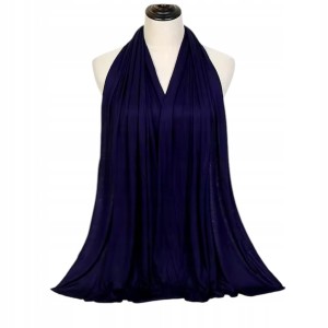 Hidżab chusta na głowę dla muzułmanki islam granatowy szal bawełna 11